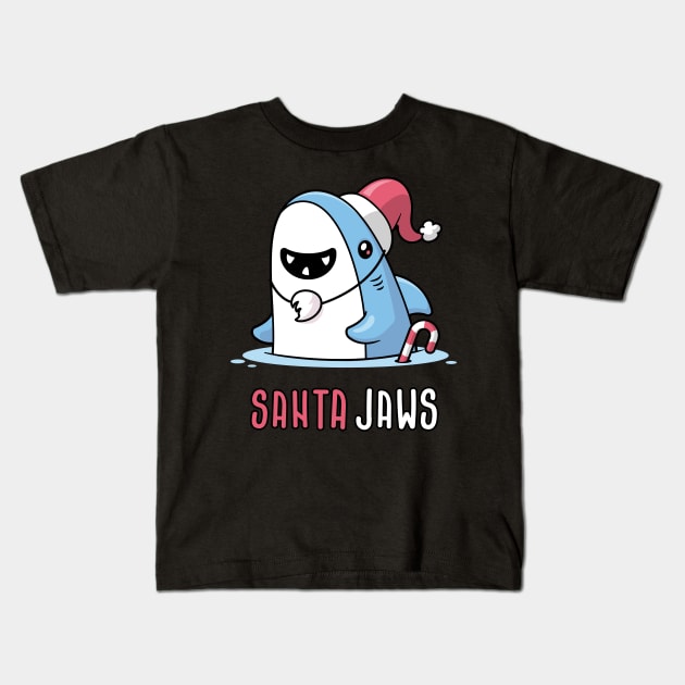 Santa Jaws Kids T-Shirt by zoljo